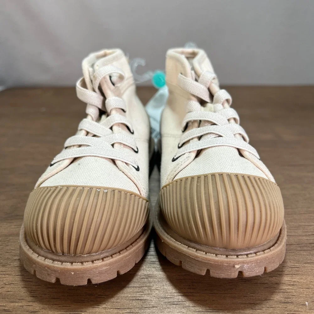 Carter's Cisco Toddler Shoes Unisex ‎ Ivory Canvas Lace Up Combat Boots Size 10